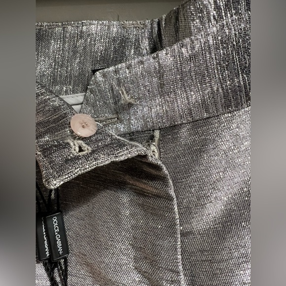 DOLCE & GABBANA METALLIC TROUSER PANT W/PIN STRIPE - EU size 40 - Picture 12 of 16